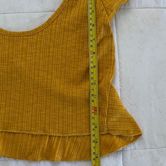 Yellow Ribbed Crop Top - Picture 5 of 5